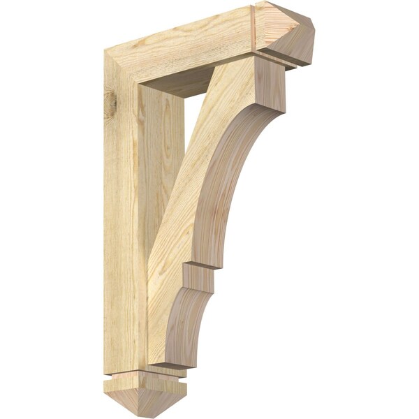 Ekena Millwork Balboa Arts and Crafts Rough Sawn Bracket w/ Offset Brace, Douglas Fir, 6"W x 20"D x 32"H BKT0604X20X32BOA03RDF - main